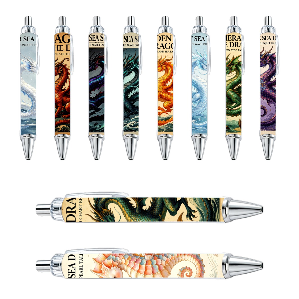 10pcs Sea Dragon Theme Writing Pens