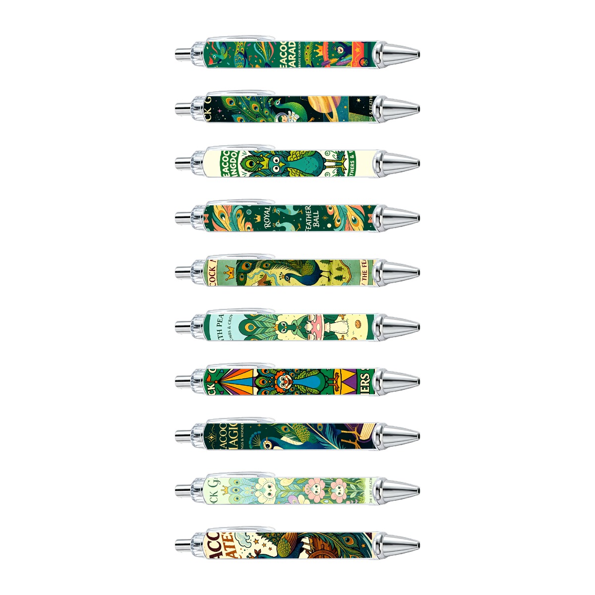 Peacock Illustration Mechanical Pencils