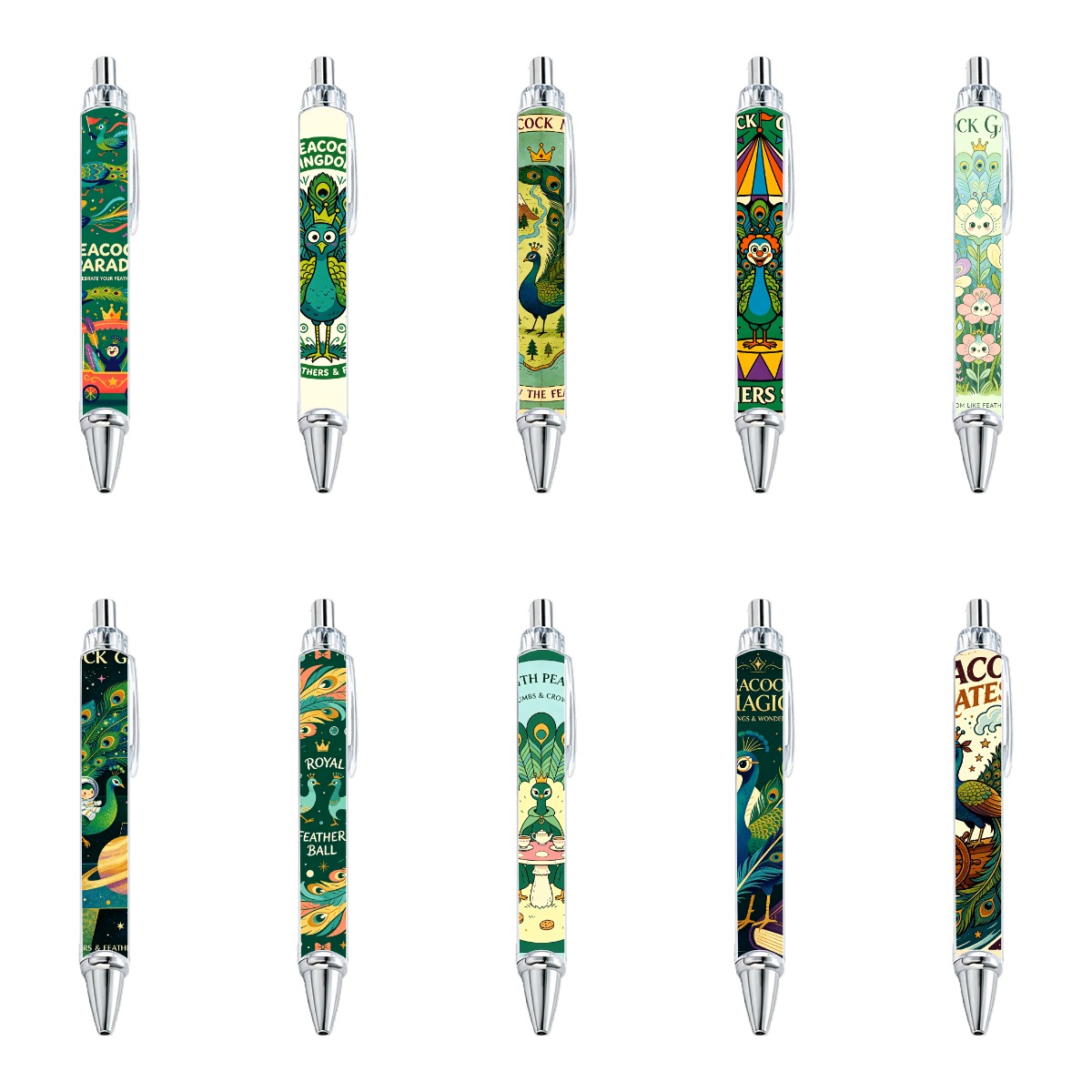 Peacock Illustration Mechanical Pencils