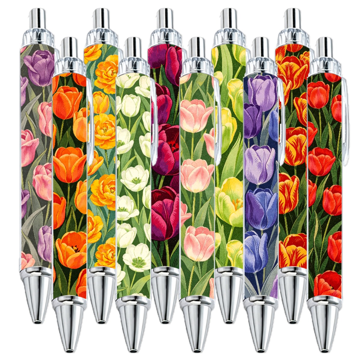 Tulip Theme Neutral Push-button Pens
