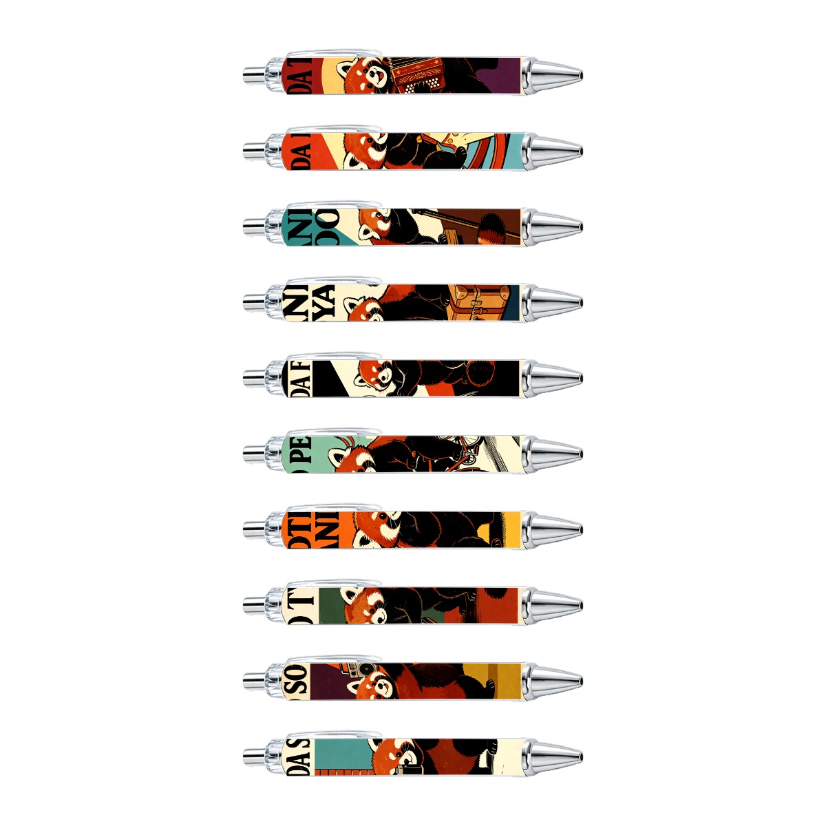 Red Panda Retro Print Gel Pen