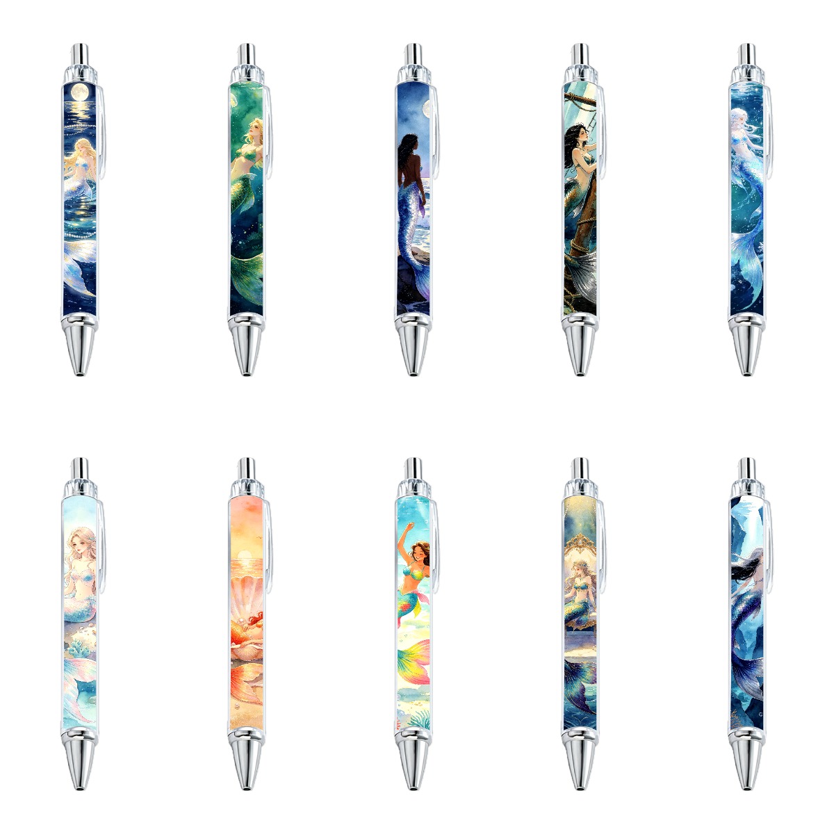 Coastal Mermaid Series Push-Button Pens