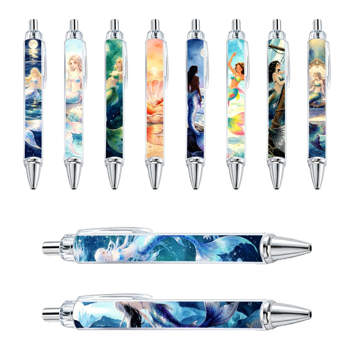 Coastal Mermaid Series Push-Button Pens