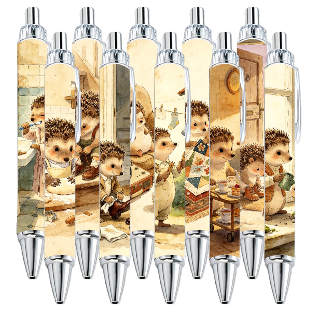 Hedgehog-themed Neutral Push-Type Writing Pens