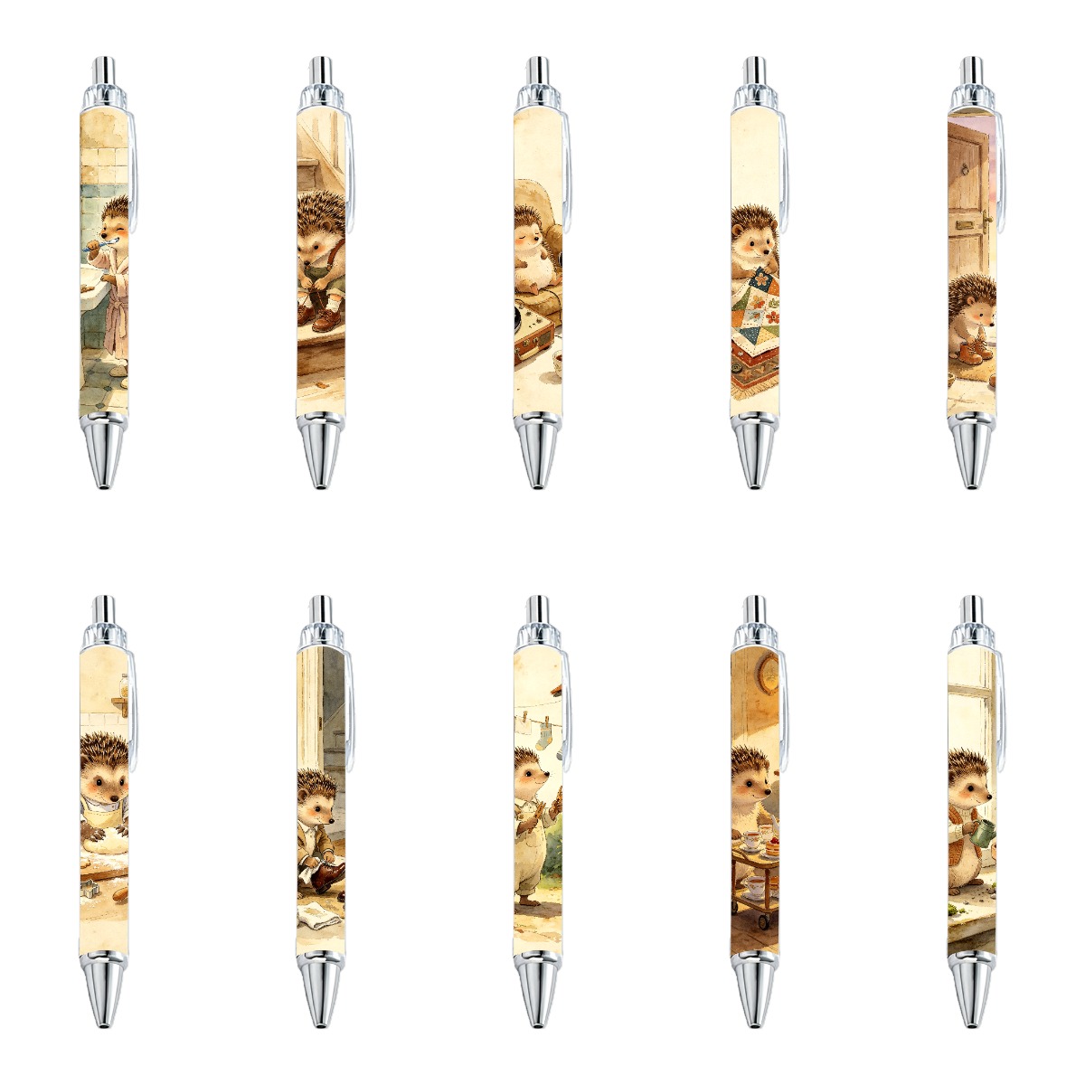 Hedgehog-themed Neutral Push-Type Writing Pens