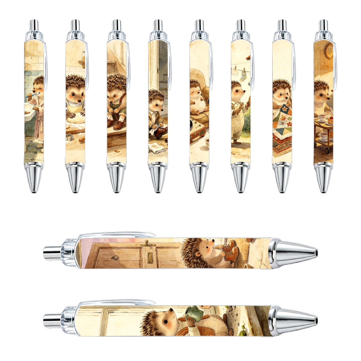 Hedgehog-themed Neutral Push-Type Writing Pens