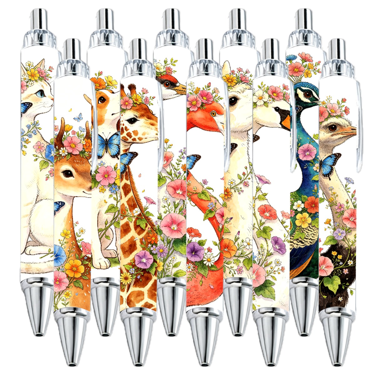 Floral Animal Retractable Gel Pens