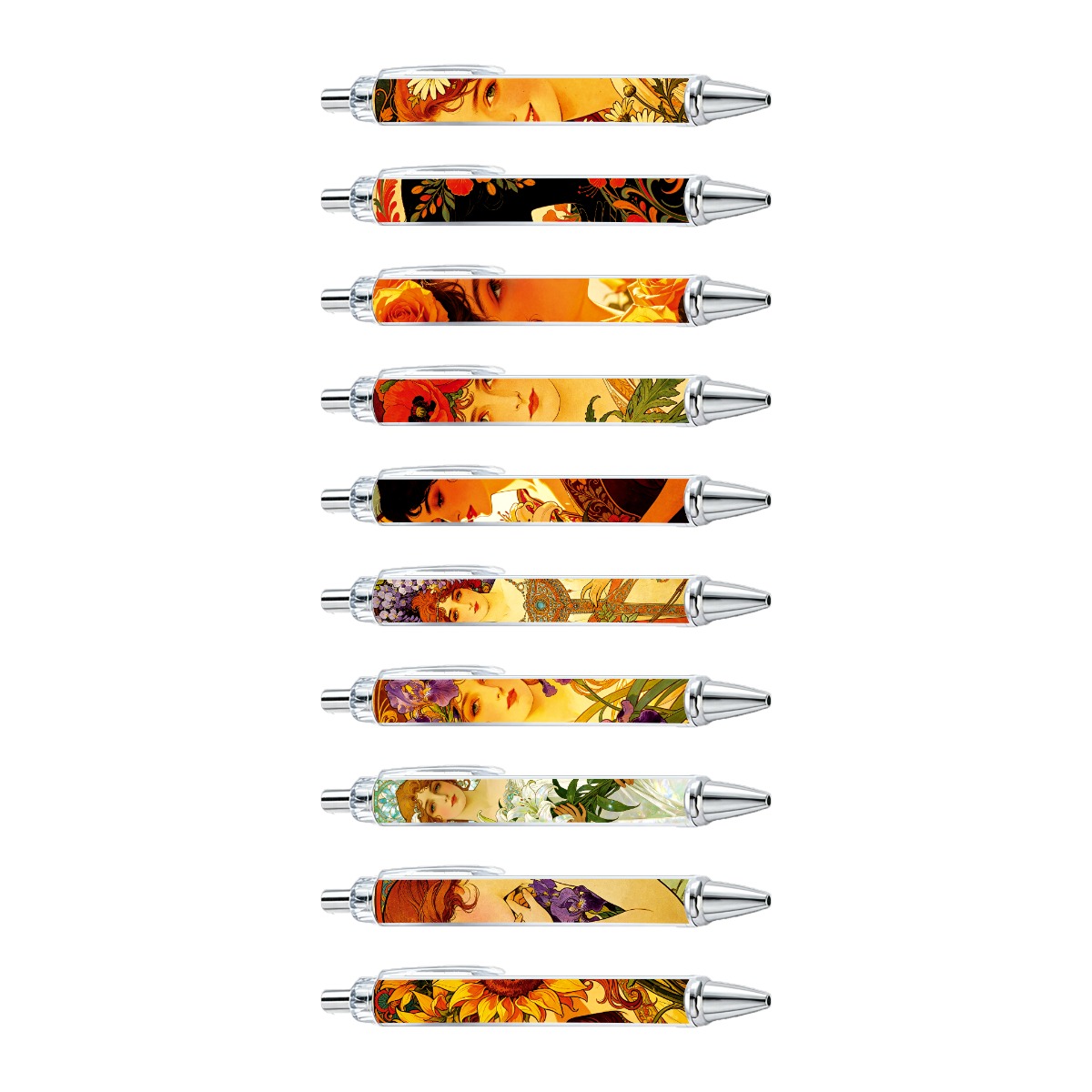 Art Nouveau Floral Portrait Gel Pen Set