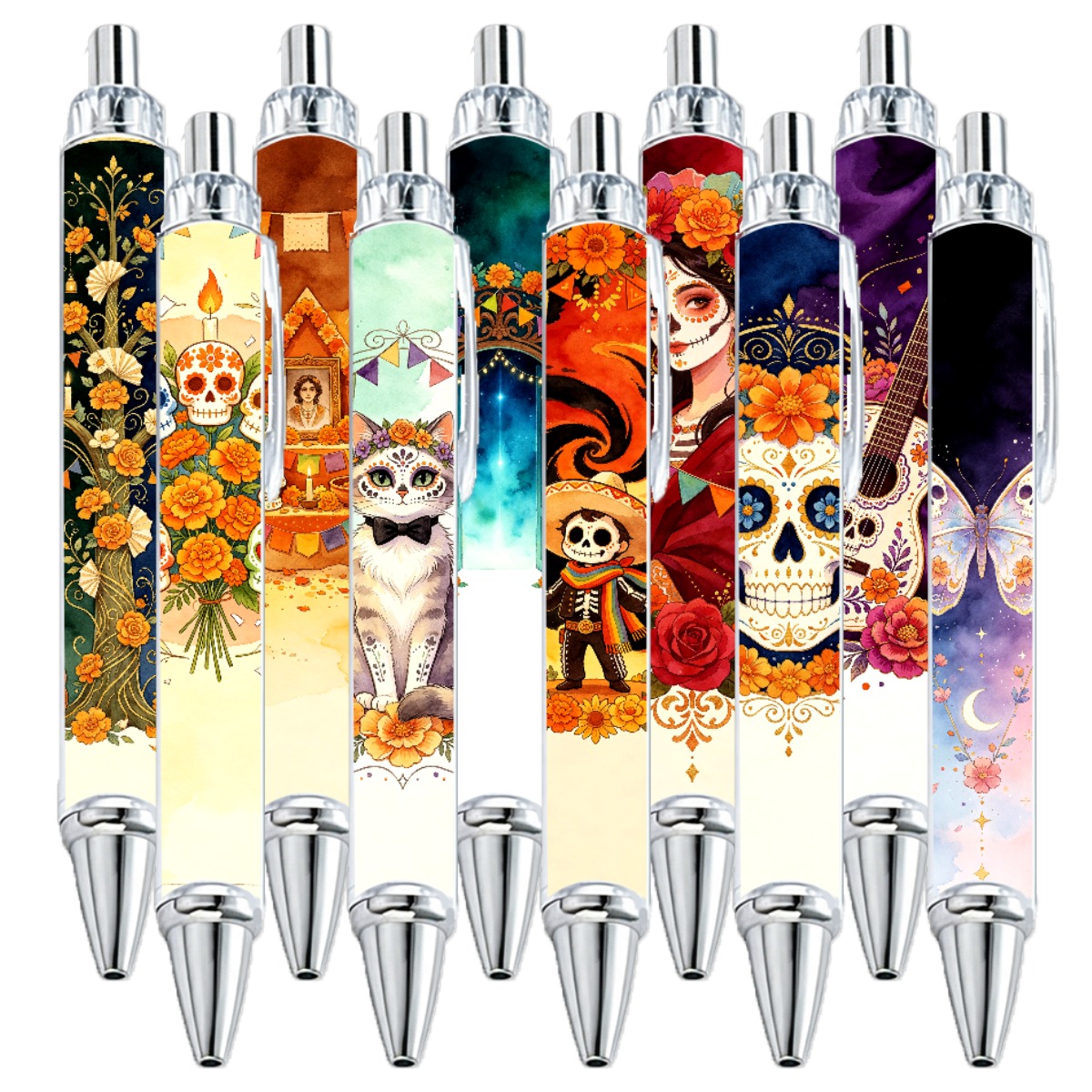 Day of the Dead Themed Gel Pens