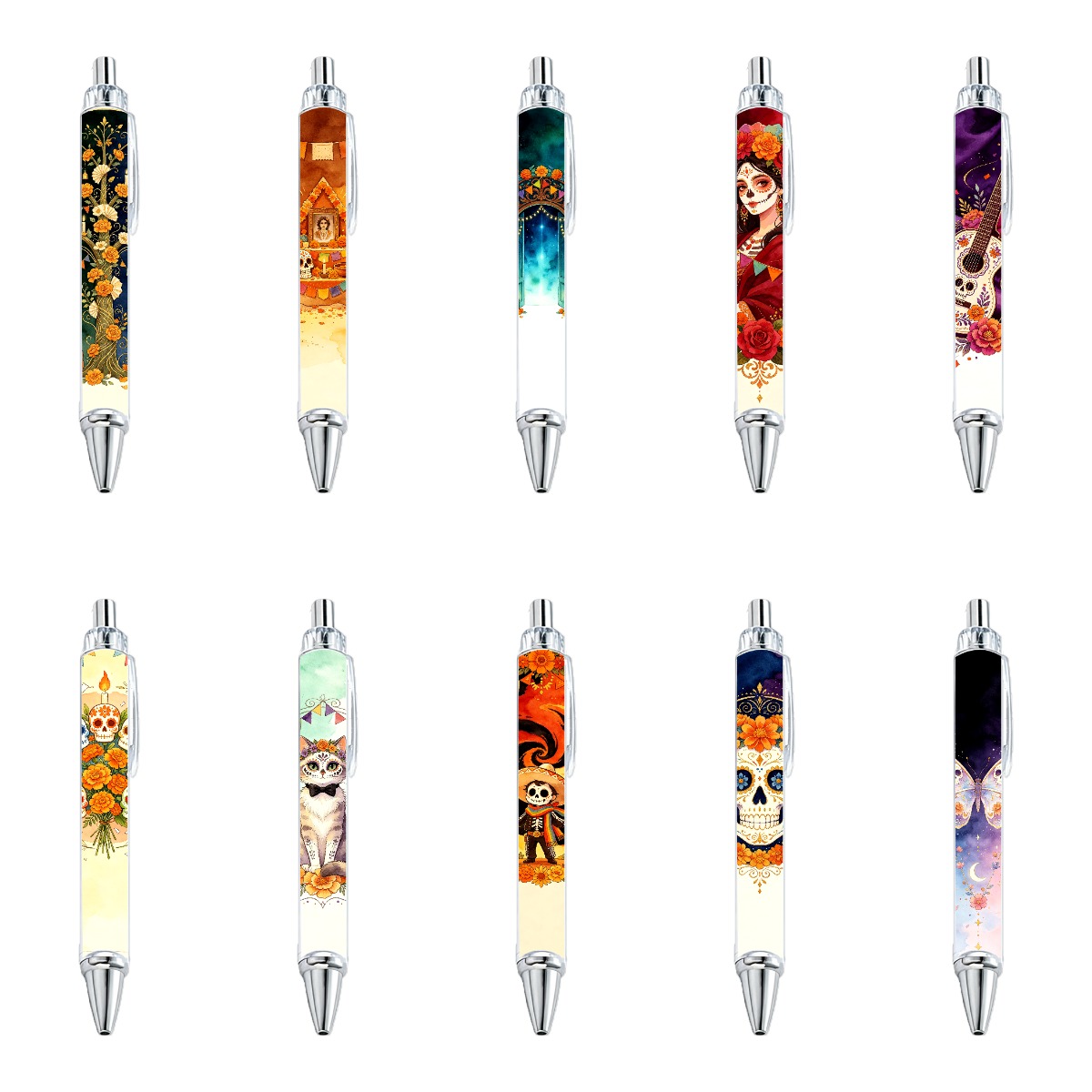 Day of the Dead Themed Gel Pens