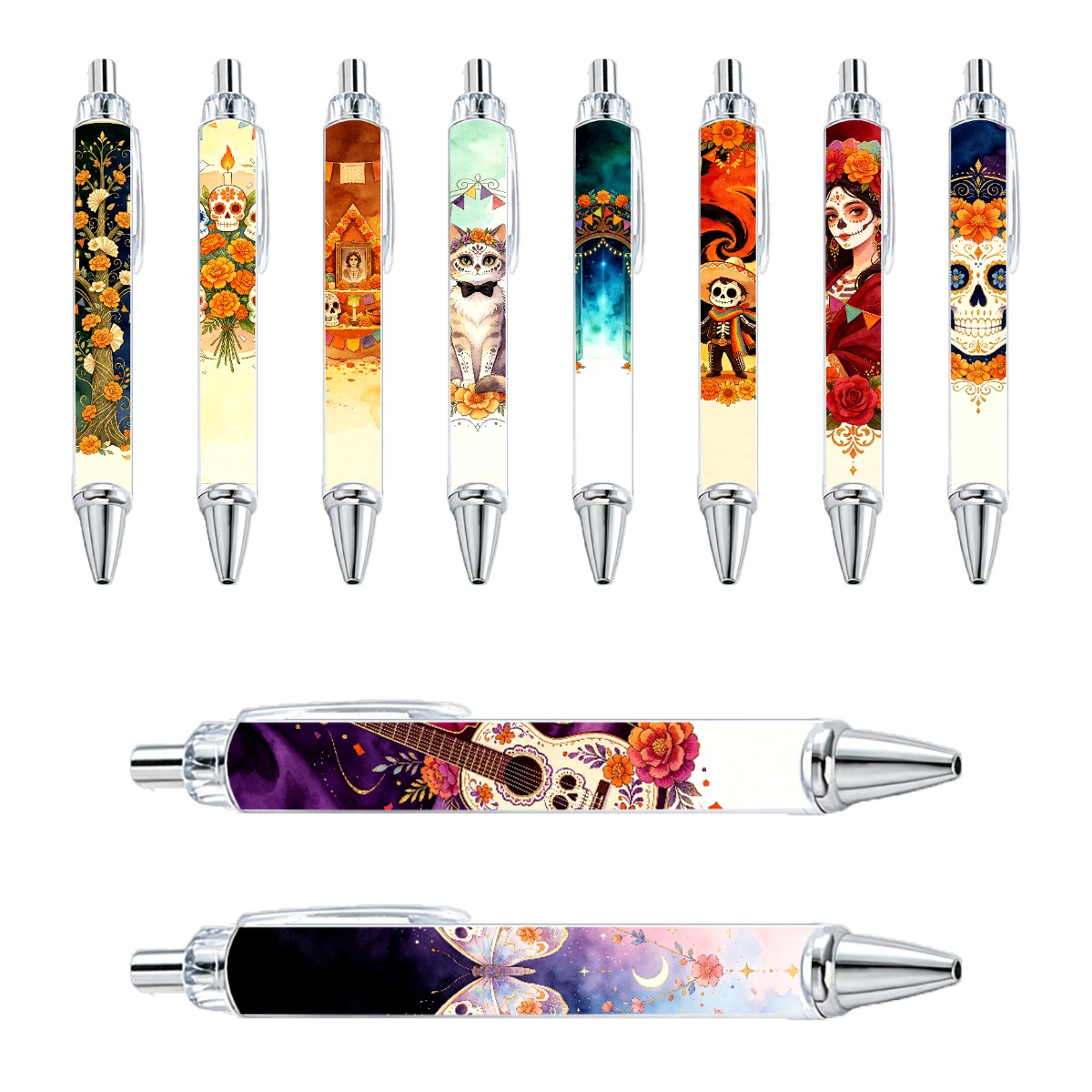 Day of the Dead Themed Gel Pens