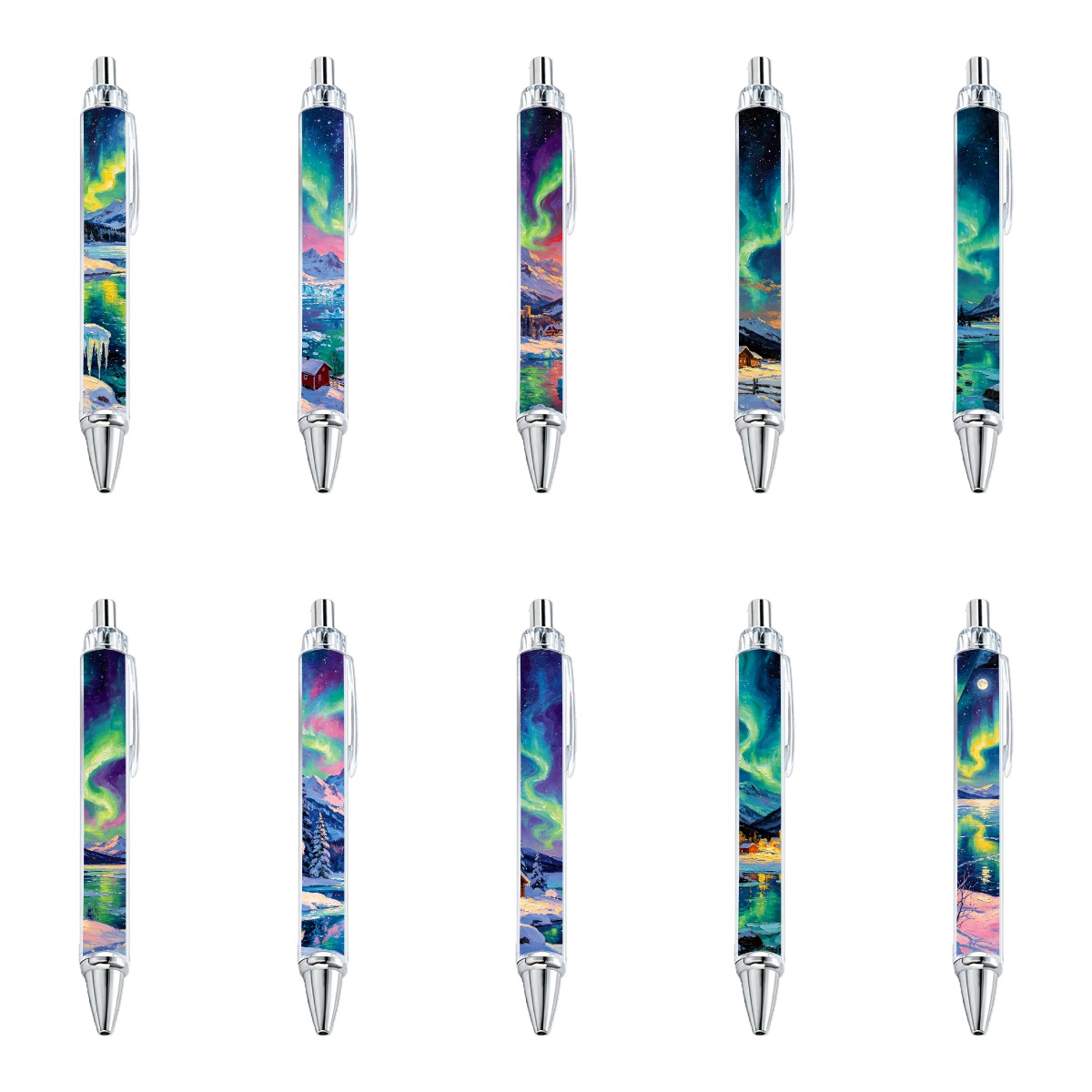 Aurora Borealis Scenic Gel Pen Set