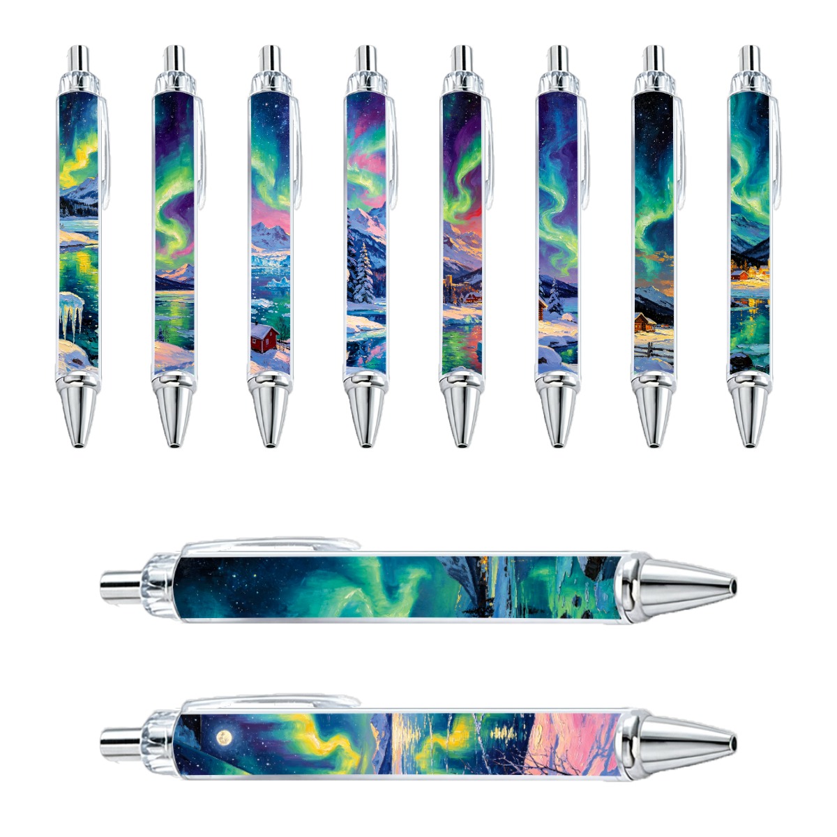 Aurora Borealis Scenic Gel Pen Set