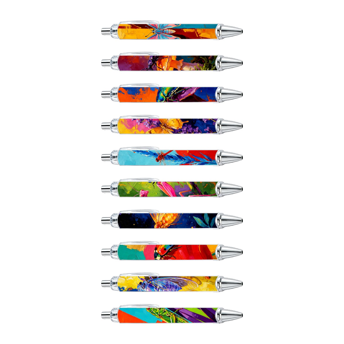 Vibrant Insect Art Gel Pens 10-Piece Set