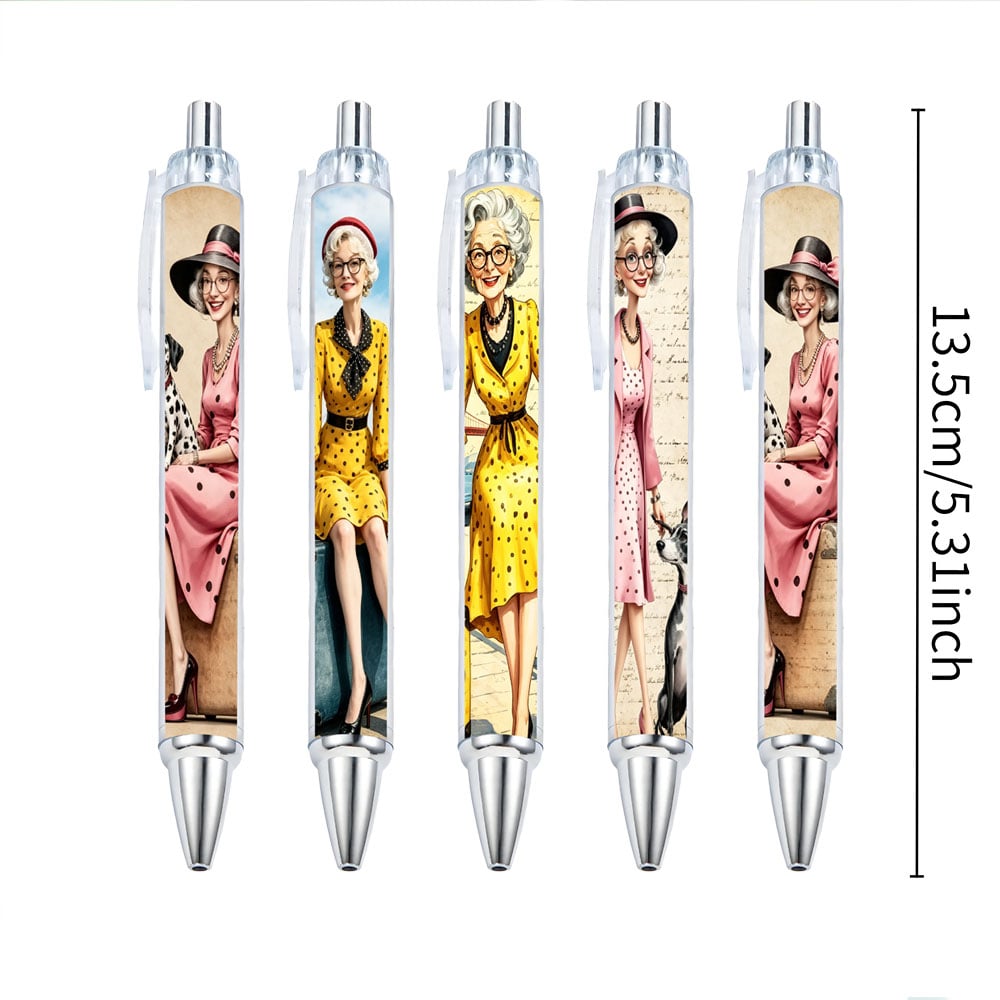 Senior Lady Design Retractable Gel Pens