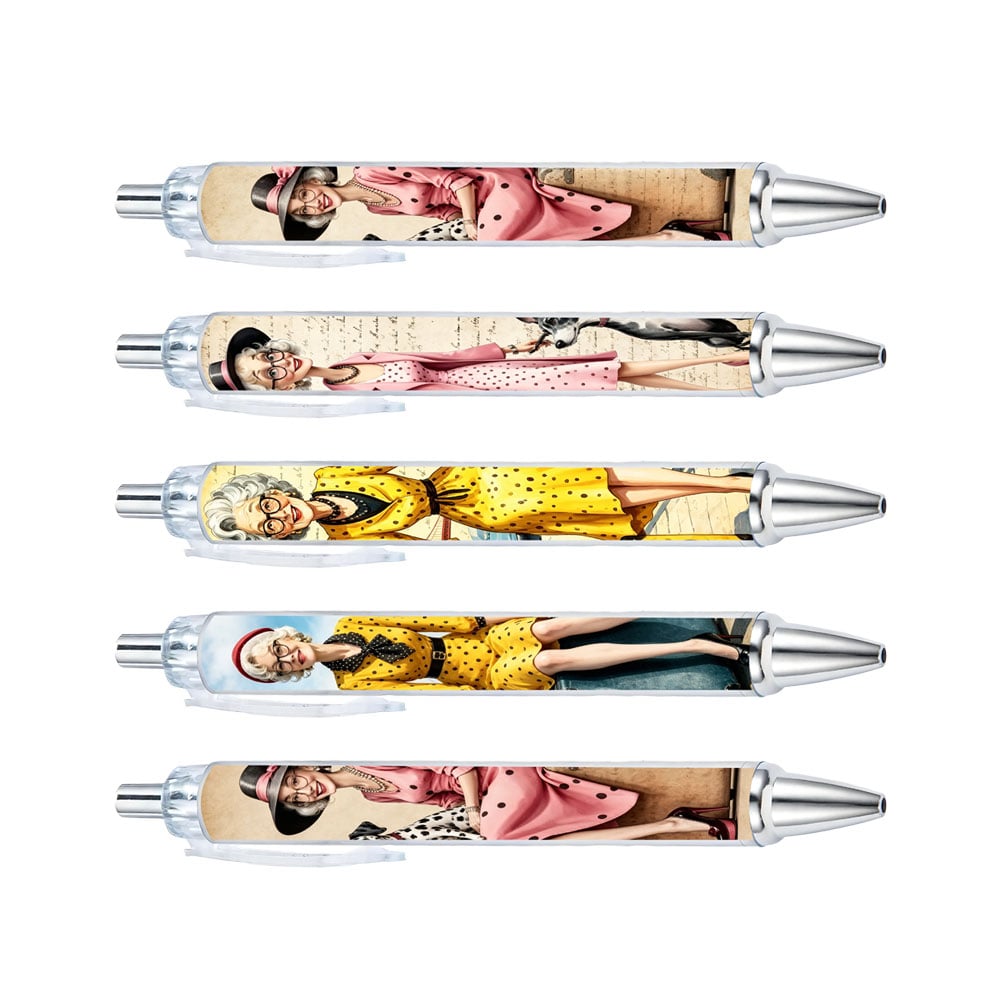 Senior Lady Design Retractable Gel Pens