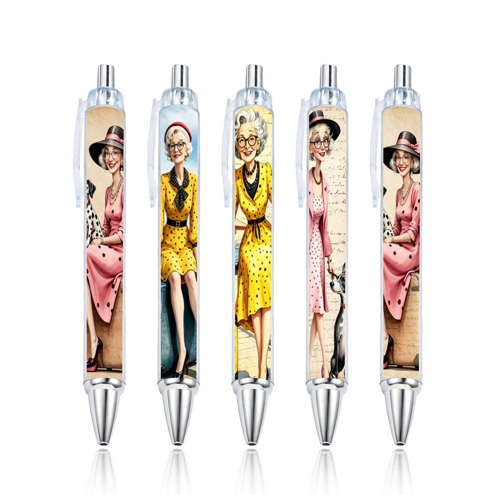 Senior Lady Design Retractable Gel Pens