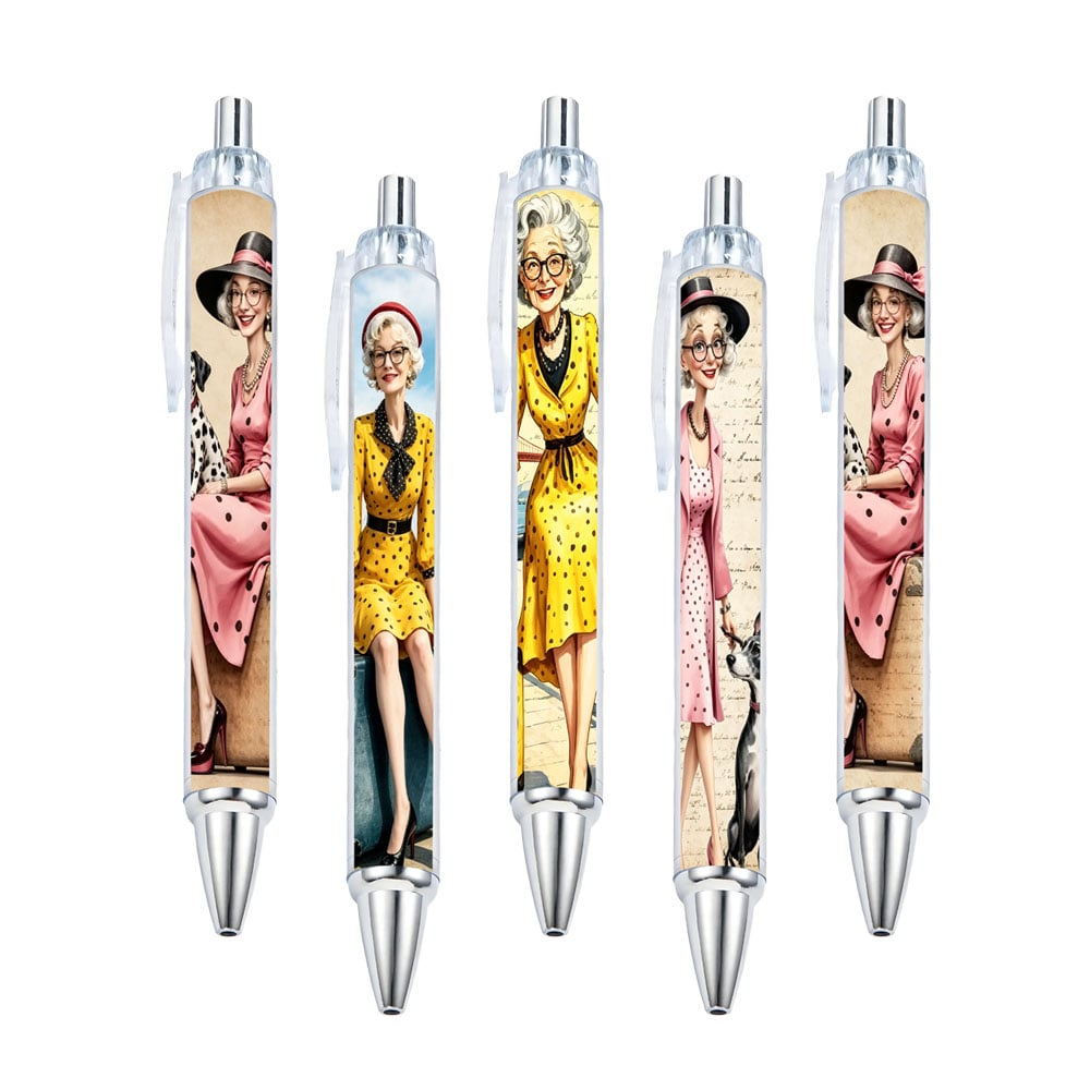 Senior Lady Design Retractable Gel Pens