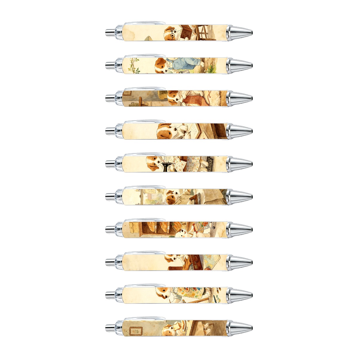 Charming Puppy Life Retractable Gel Pens - 10-Pack