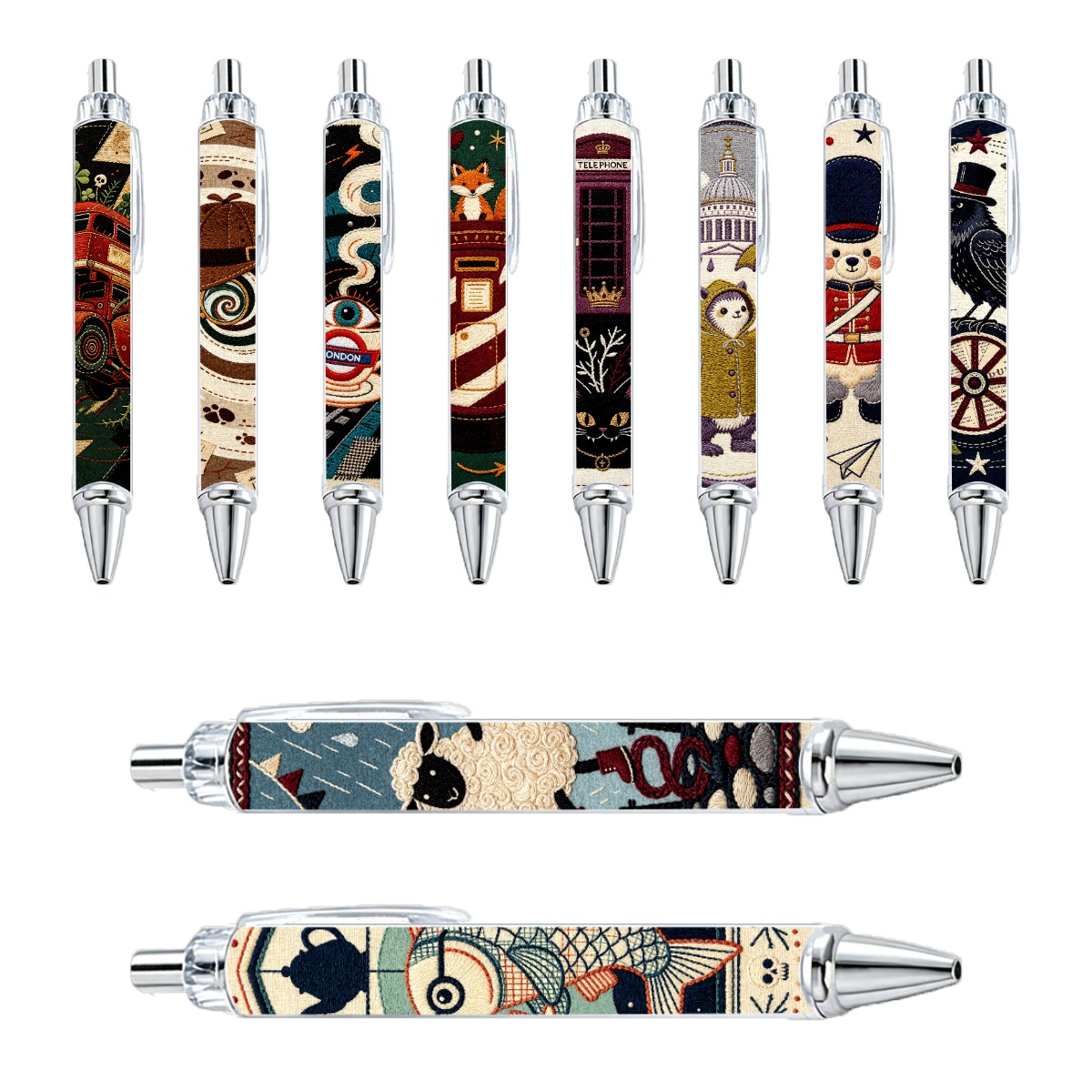 British Weave Texture Neutral Pens