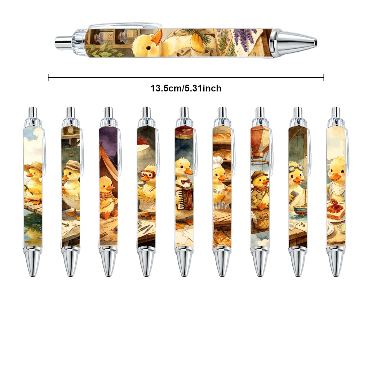 10pcs Cat-themed Neutral Push-Type Writing Pens