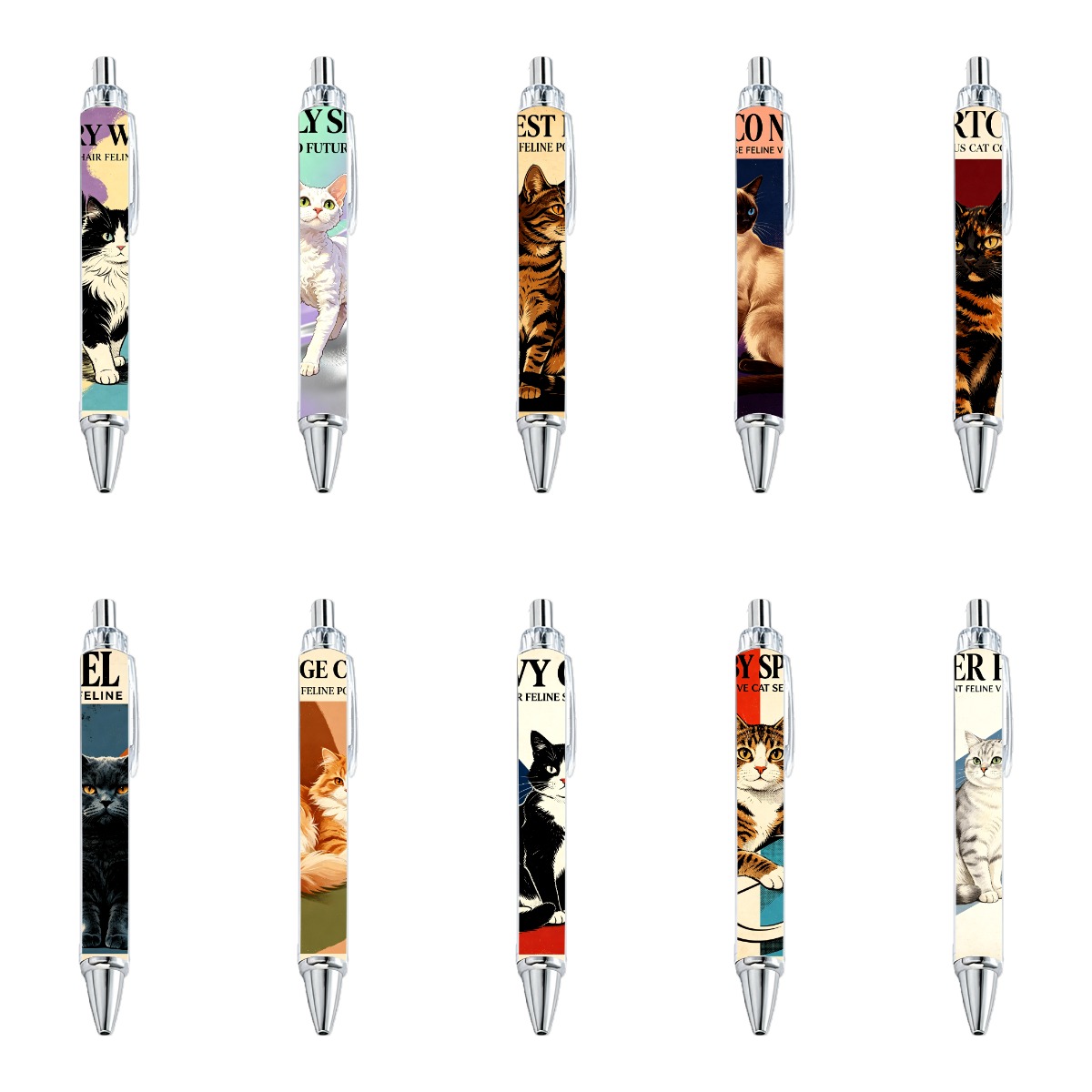 Cat Theme Neutral Pens