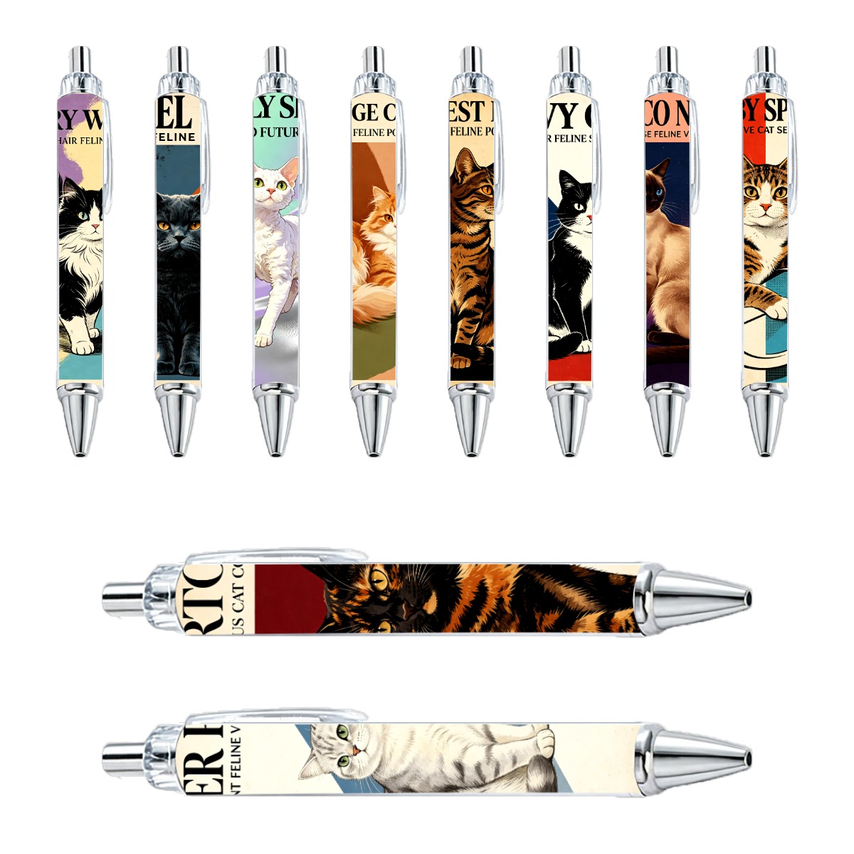 Cat Theme Neutral Pens