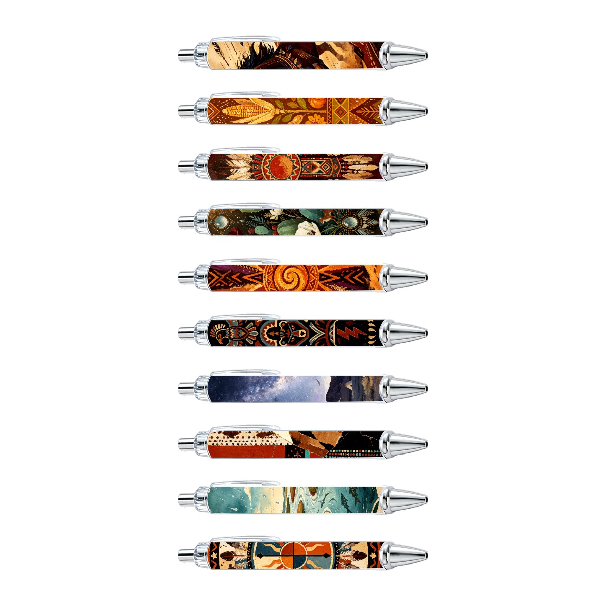 Native Spirit Patterned Gel Pens - 10pc Set