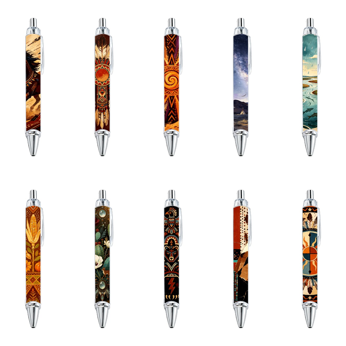 Native Spirit Patterned Gel Pens - 10pc Set