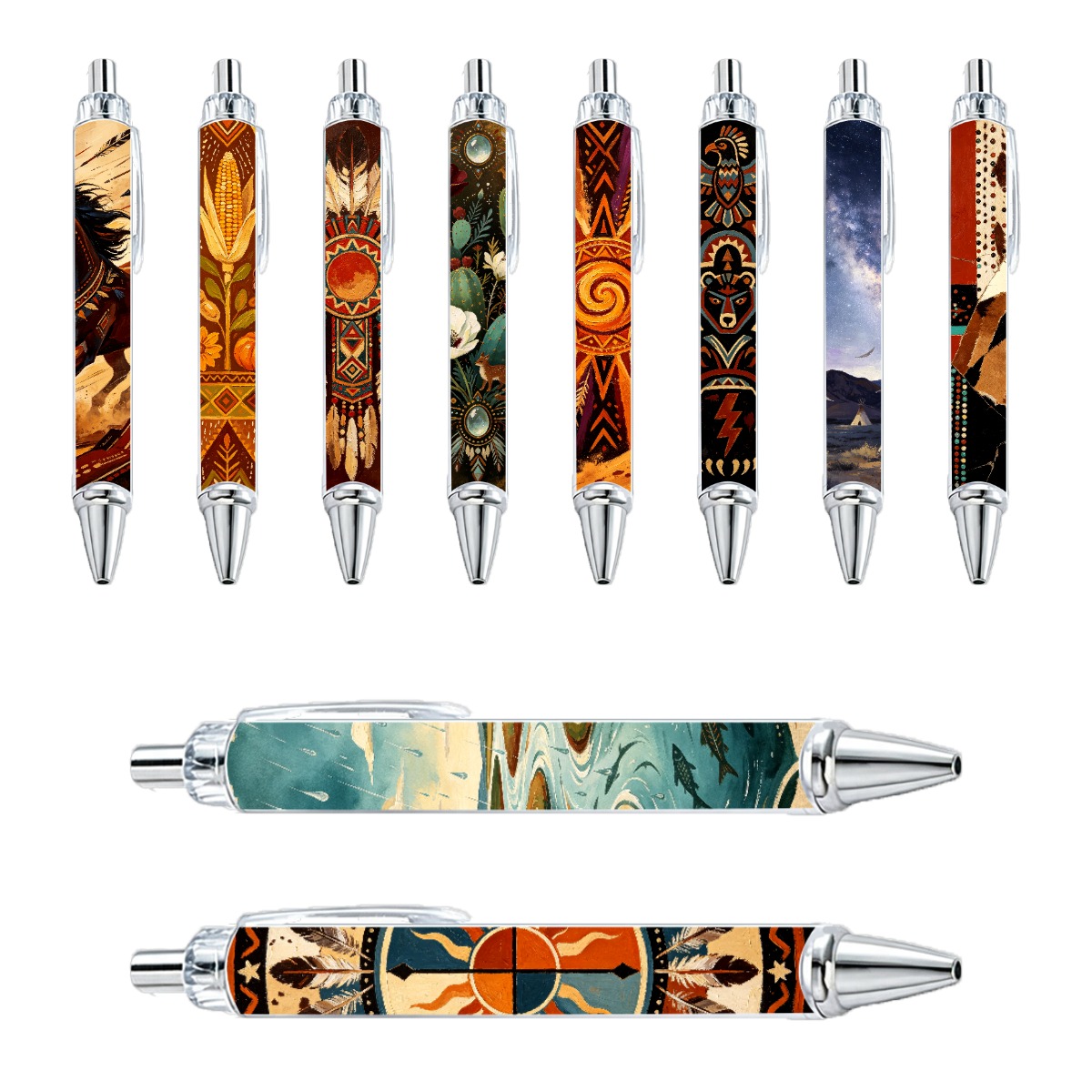Native Spirit Patterned Gel Pens - 10pc Set