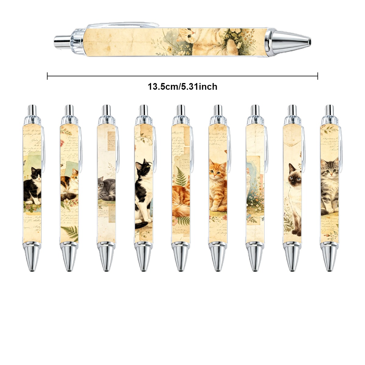 Cat-Themed Push-Type Gel Pens