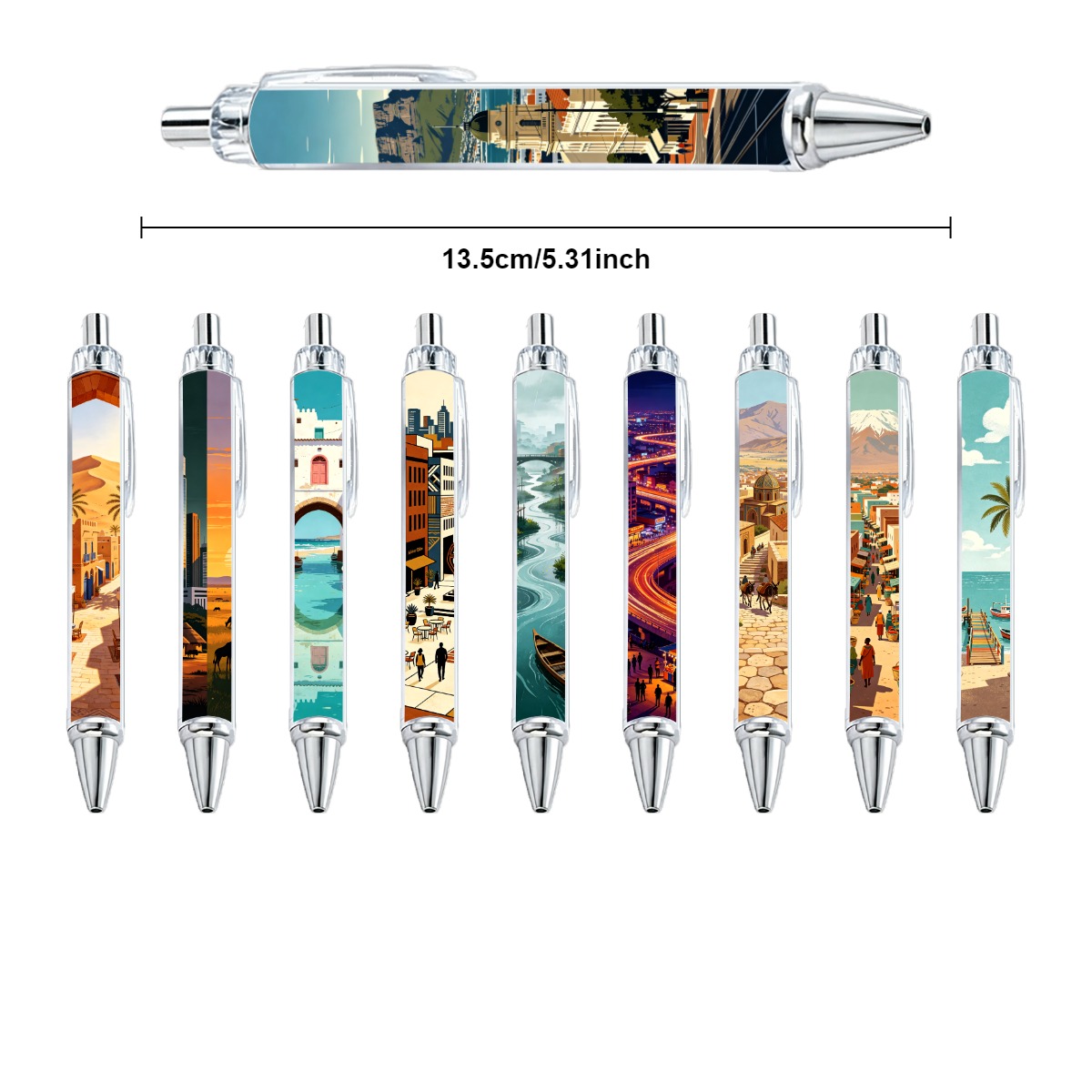 10-Pack Global Scenery Gel Pens
