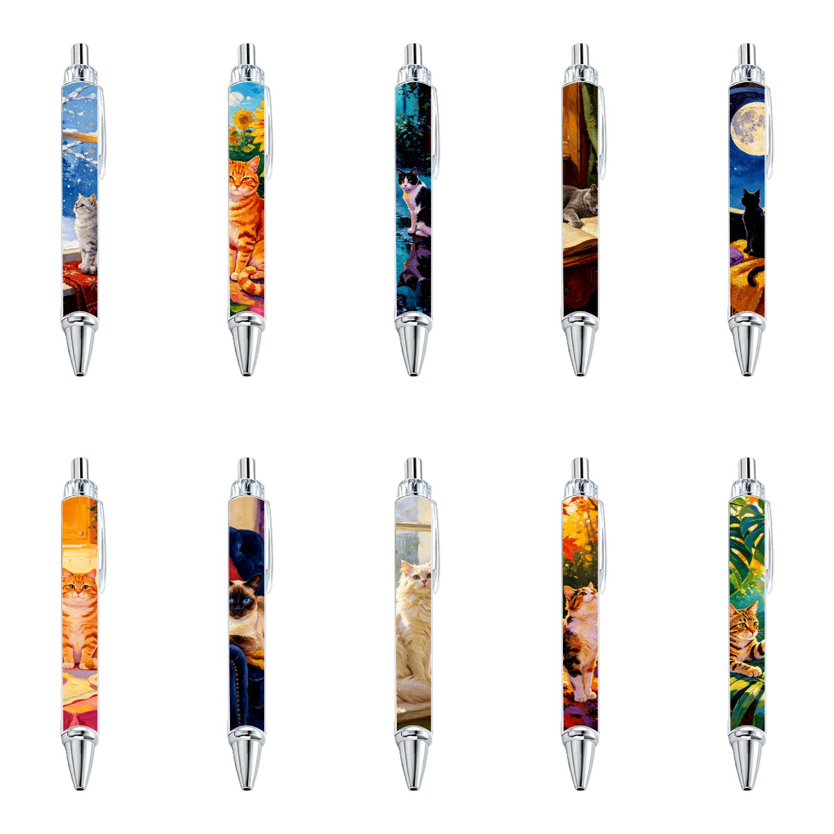 Artistic Cat Gel Pens Set