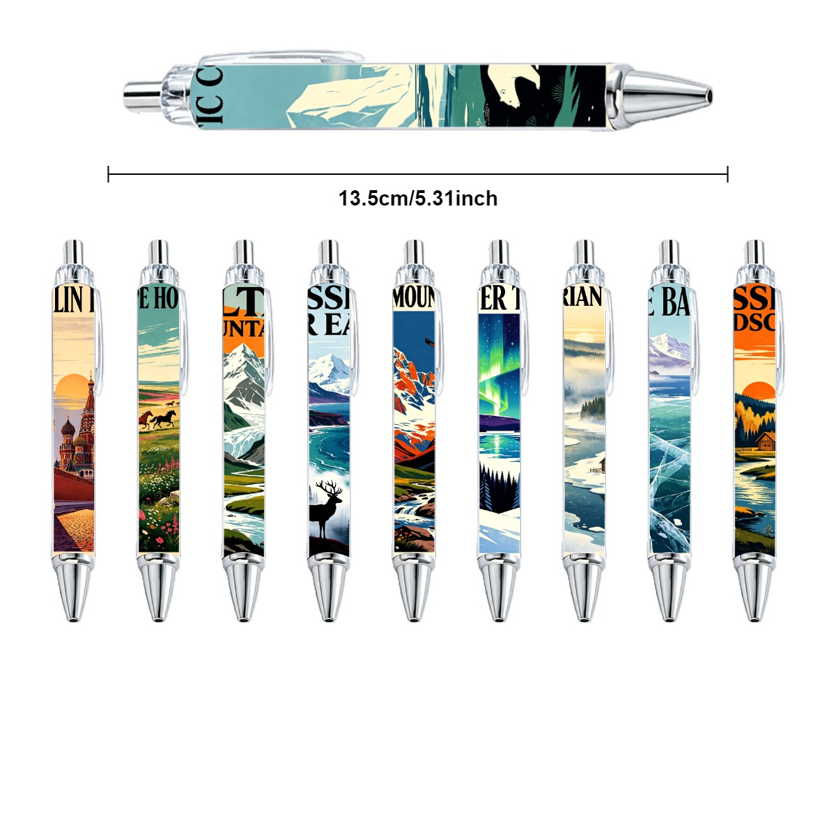 Retro Polar and Mountain Scenery Gel Pens