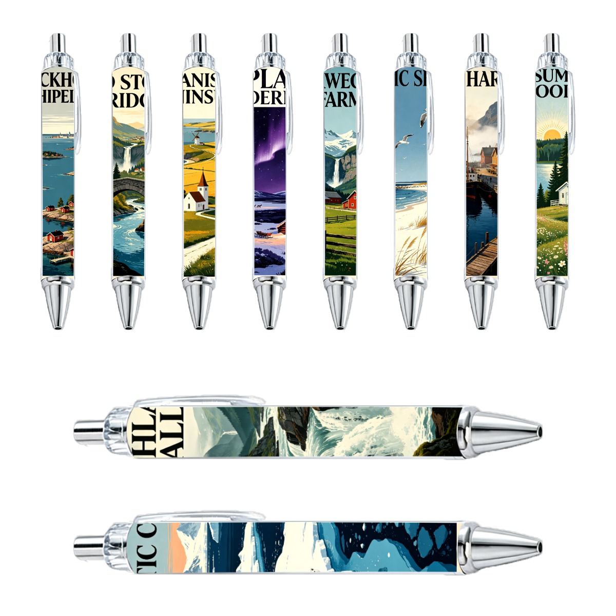 10-Pack Nordic Scenery Gel Pens