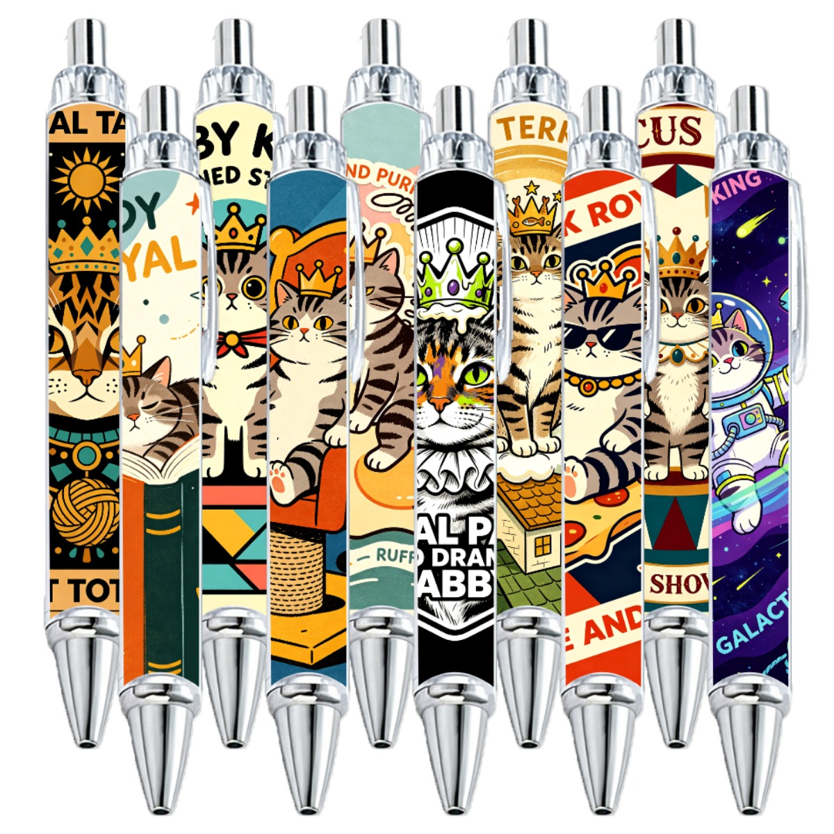 Cat Royal Themed Neutral Pens