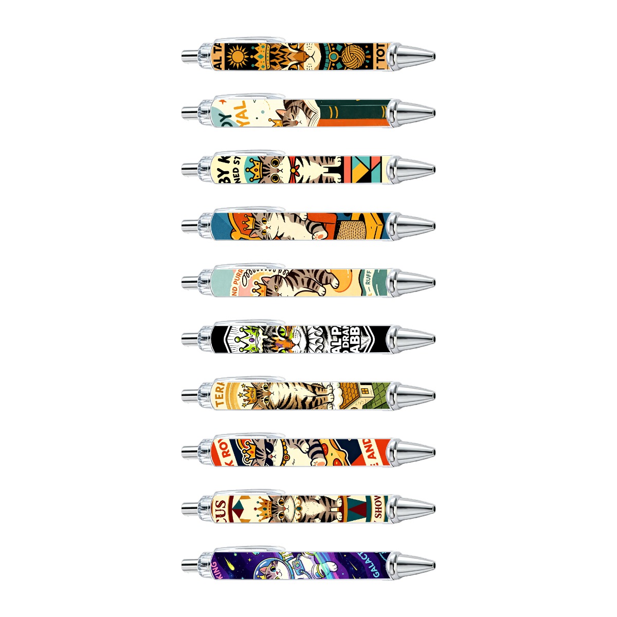 Cat Royal Themed Neutral Pens