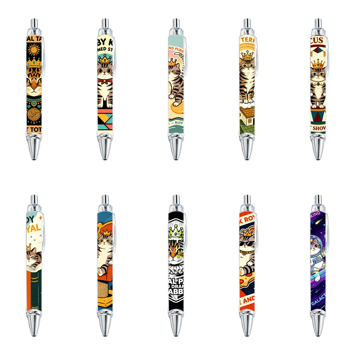 Cat Royal Themed Neutral Pens