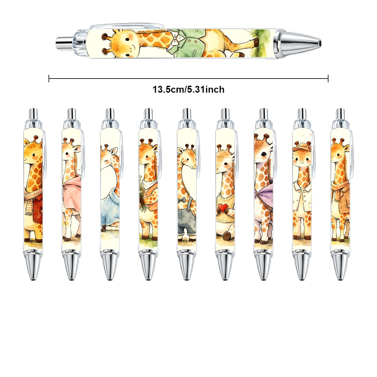 Giraffe Themed Neutral Pens