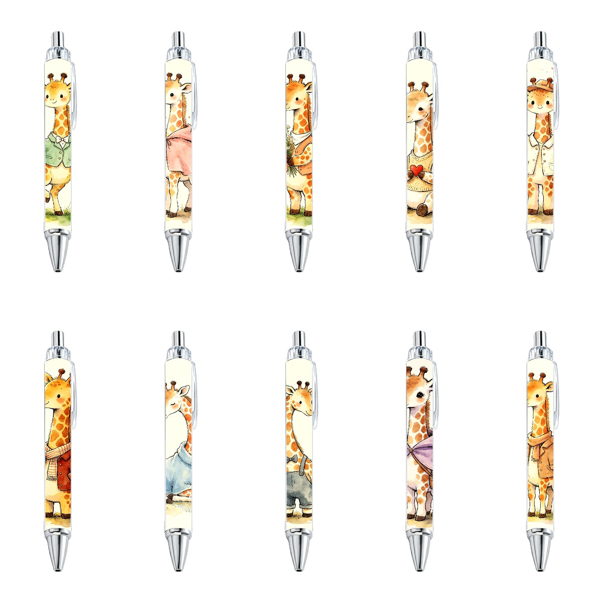 Giraffe Themed Neutral Pens