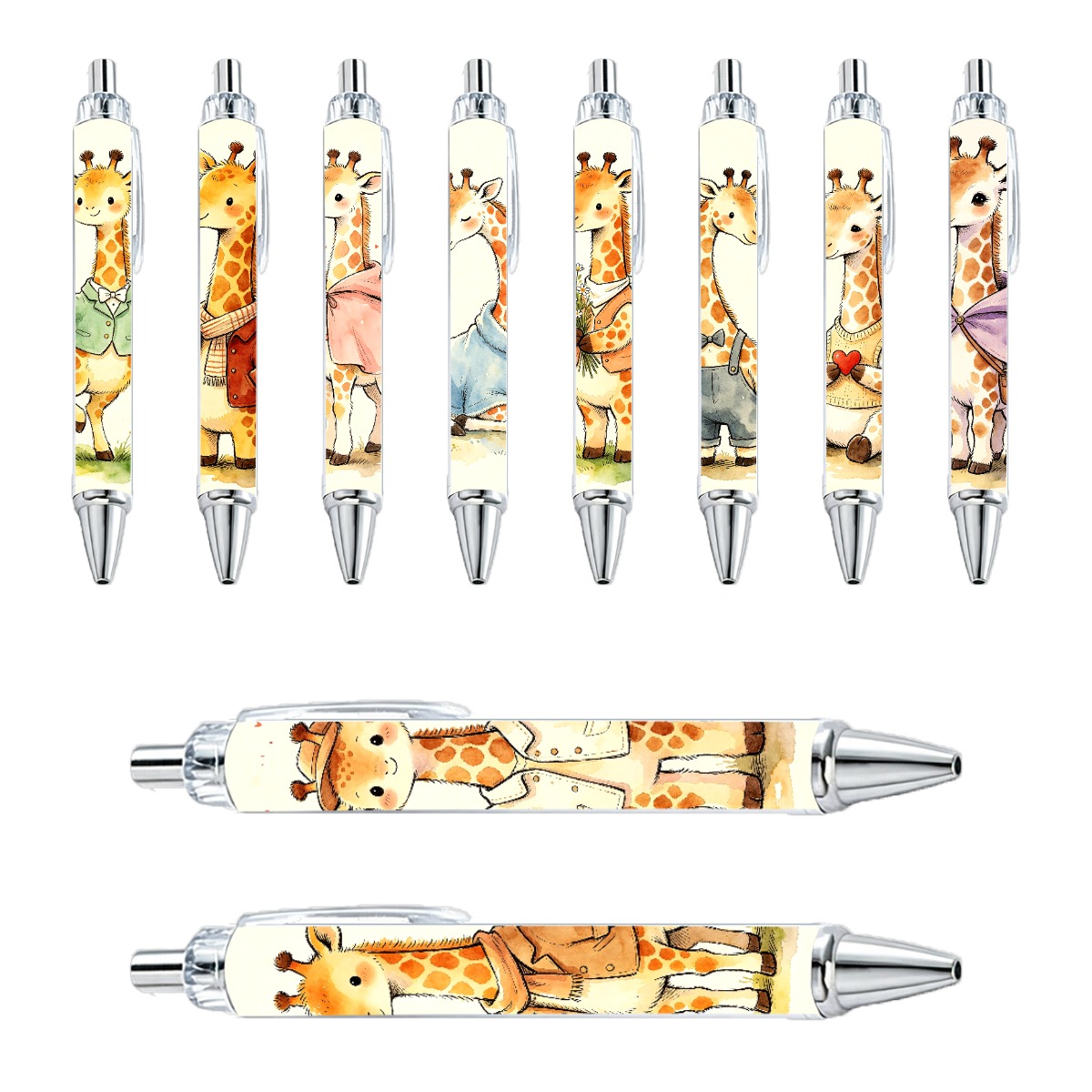 Giraffe Themed Neutral Pens