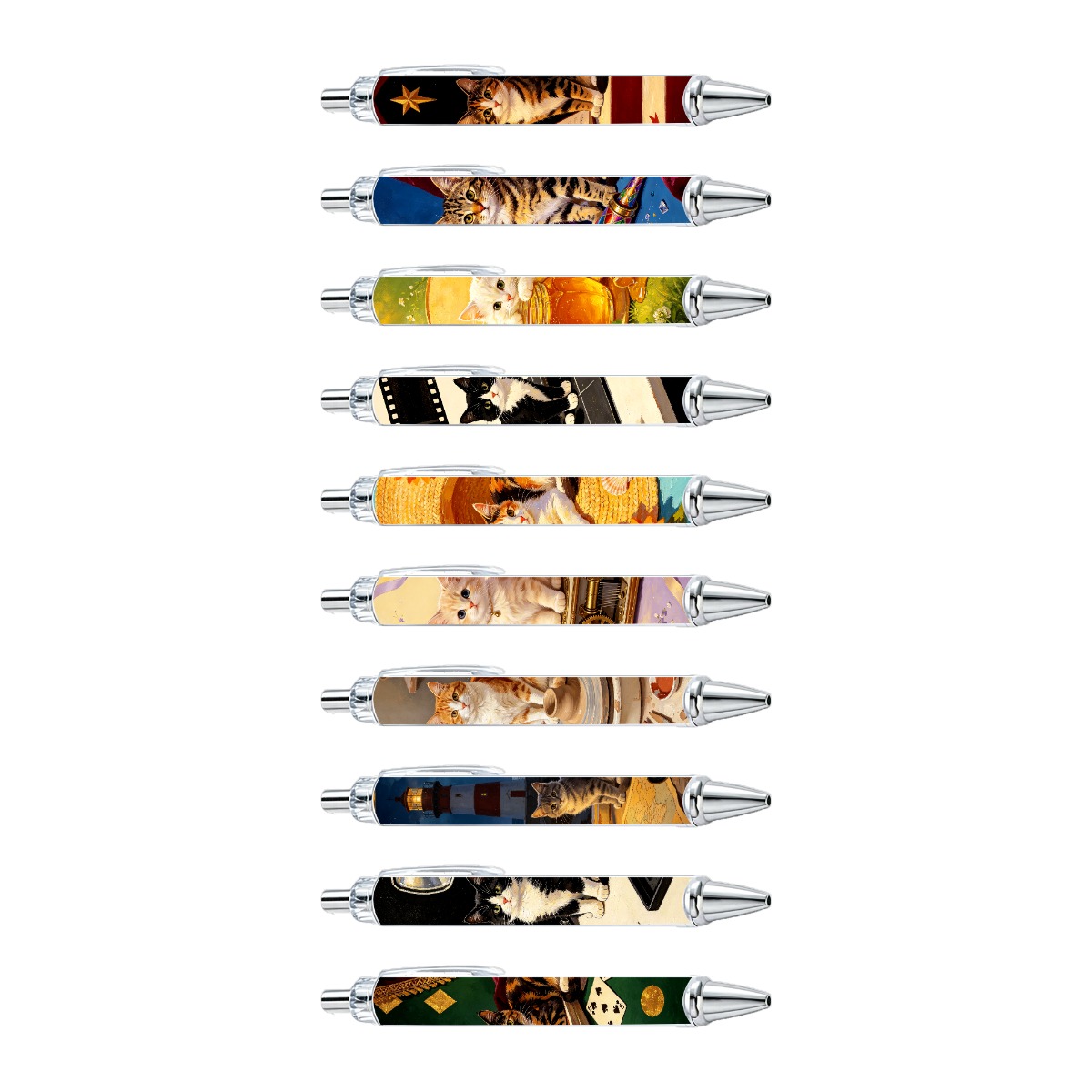 Retro Oil Painting Cat Neutral Pens