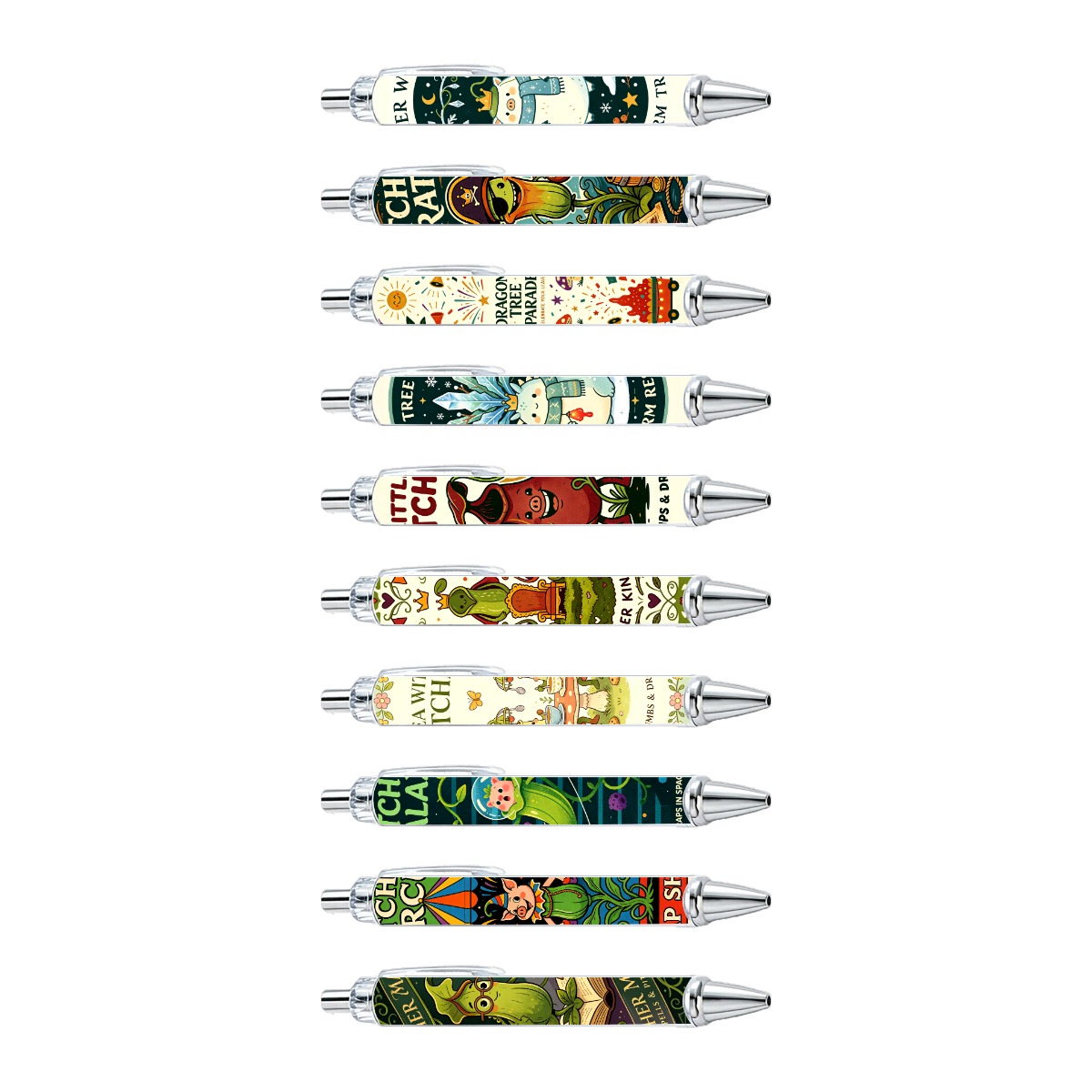 10 Pieces Cat Trendy Art Print Neutral Pens