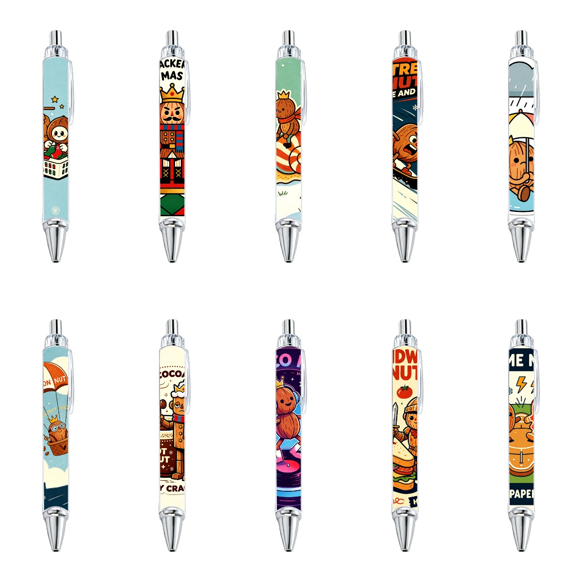 10pcs Walnut Epoch Gel Pen Stud Earringsent Gift Signature Pen