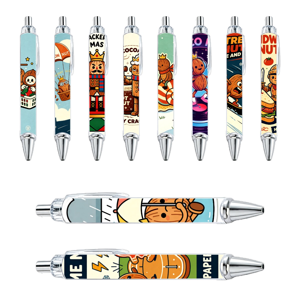 10pcs Walnut Epoch Gel Pen Stud Earringsent Gift Signature Pen