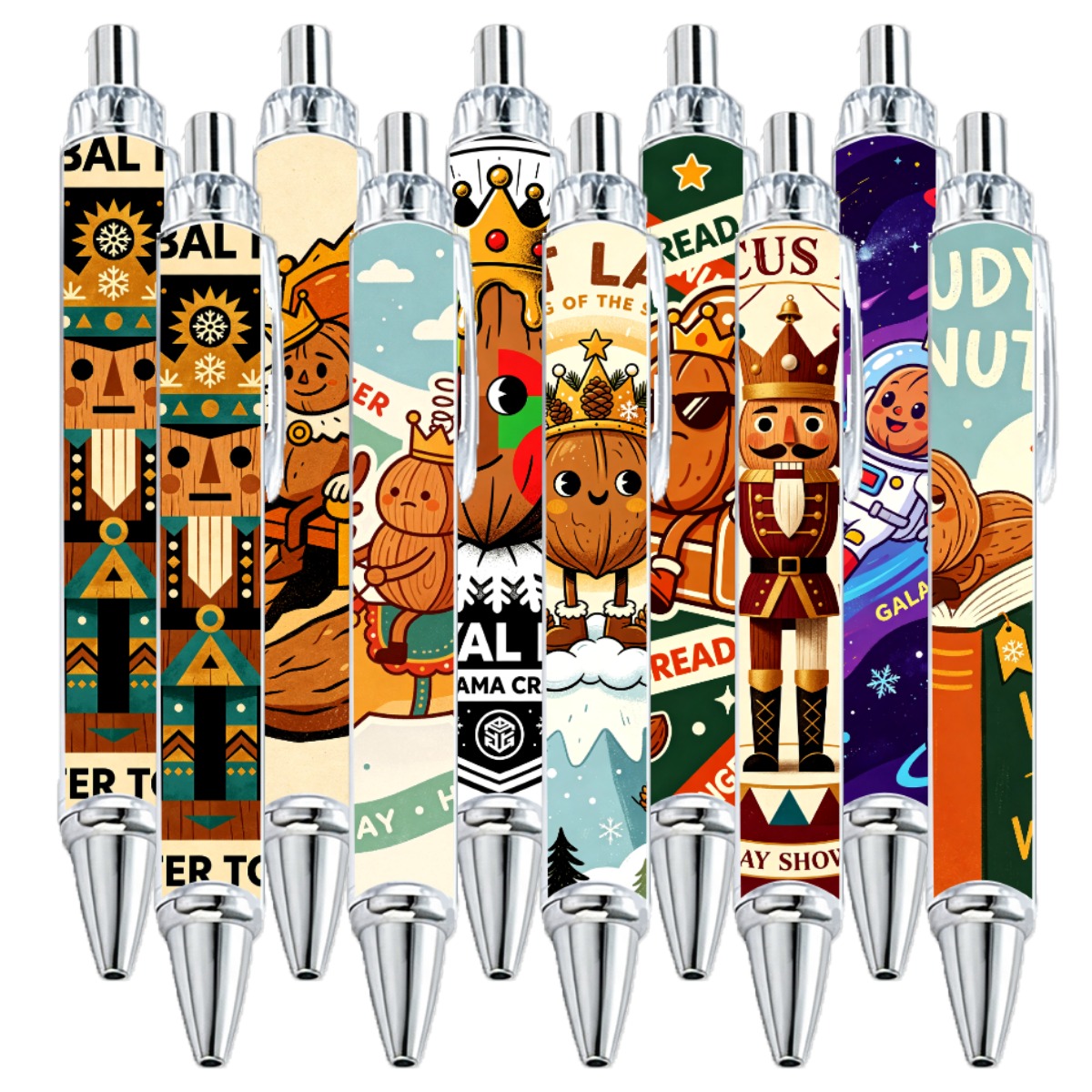 أقلام جل احتفالية بتصميم كسارة البندق 10 قطع للطلاب والهدايا