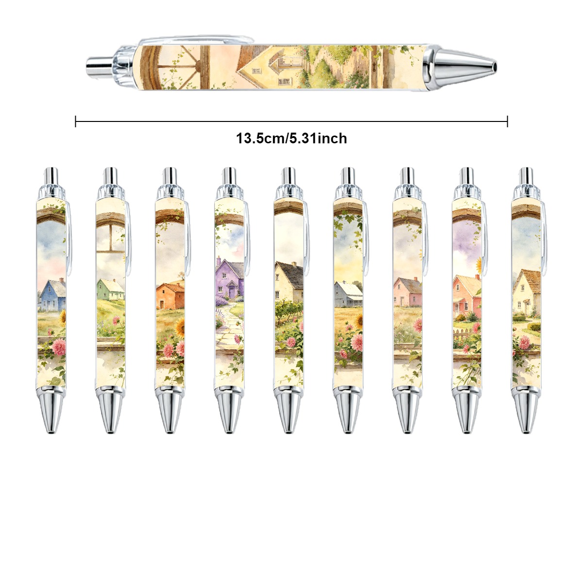 Watercolor Village Retractable Pens