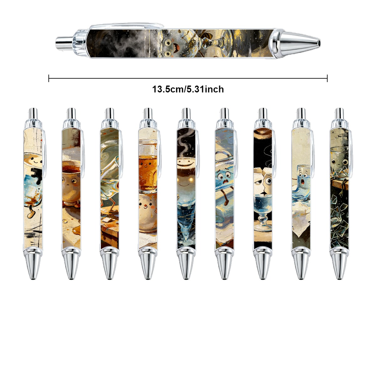 Beverage-Themed Ballpoint Pens - 10-Pack