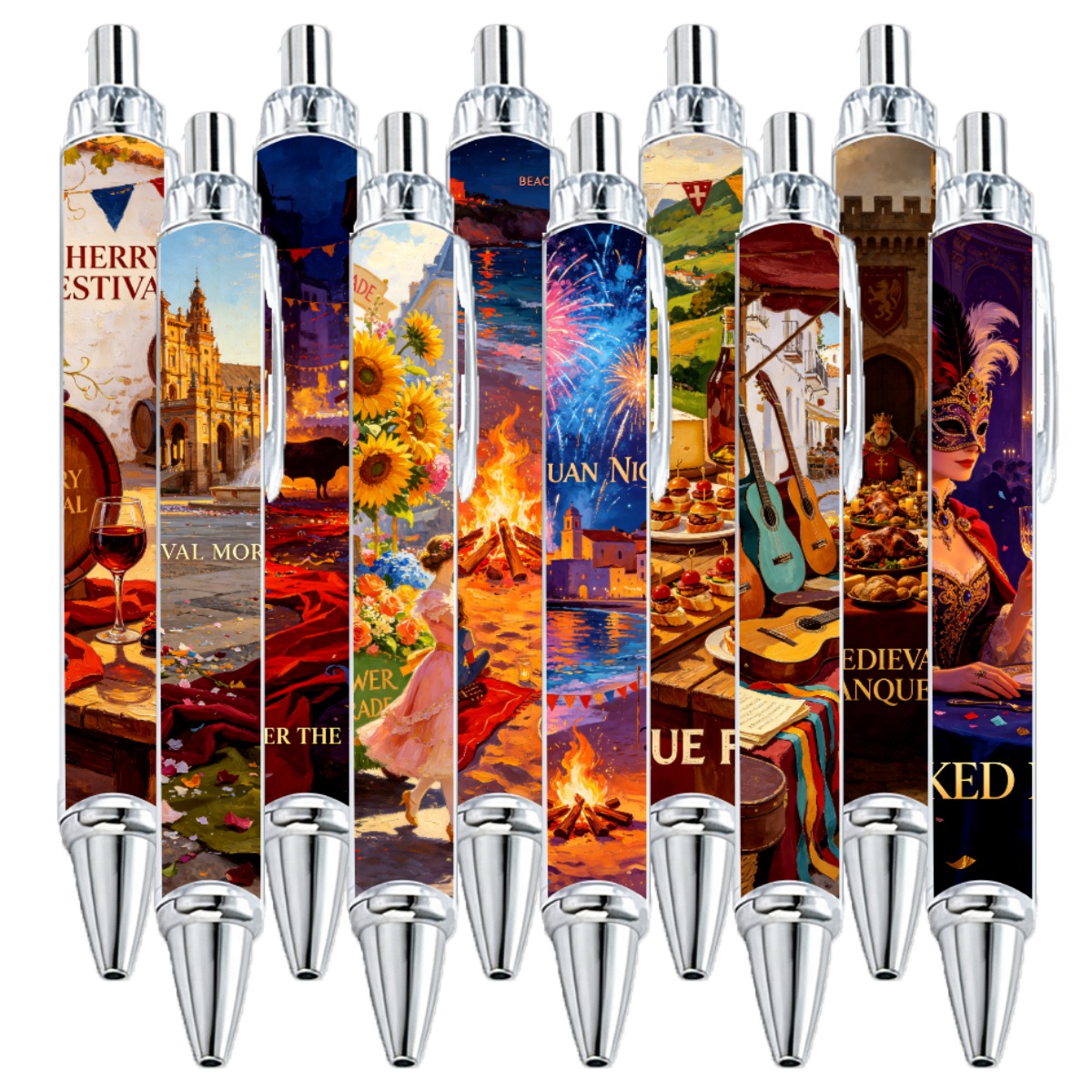Spanish Festival Gel Pens - 10-Pack