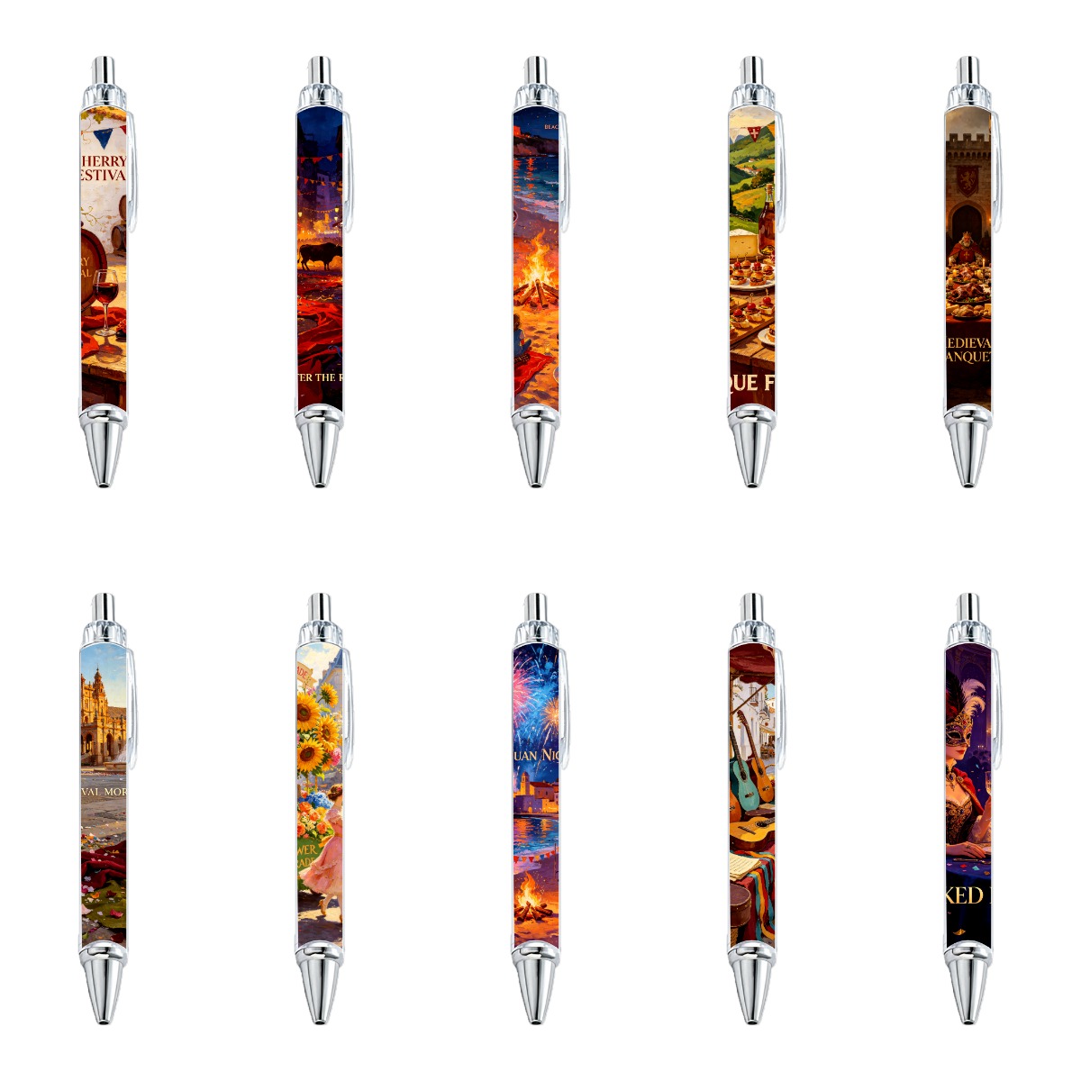 Spanish Festival Gel Pens - 10-Pack